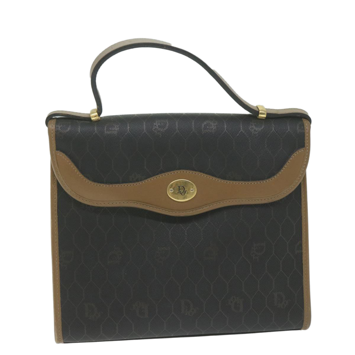 Dior Honeycomb Black Canvas Handbag 