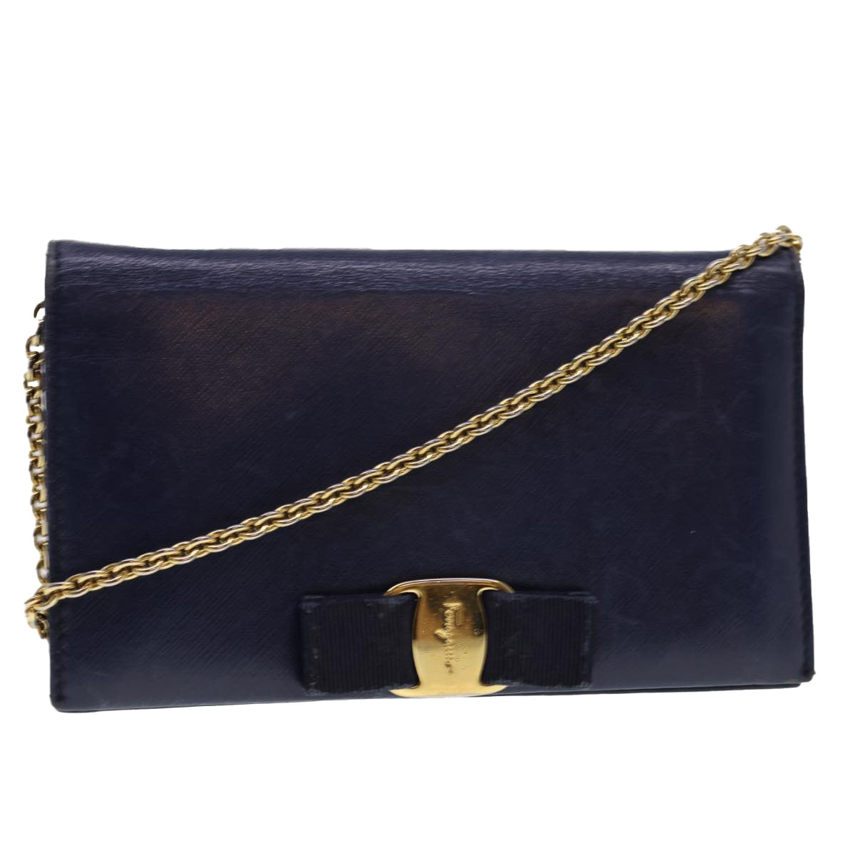 Salvatore Ferragamo Vara Blue Leather Wallet 