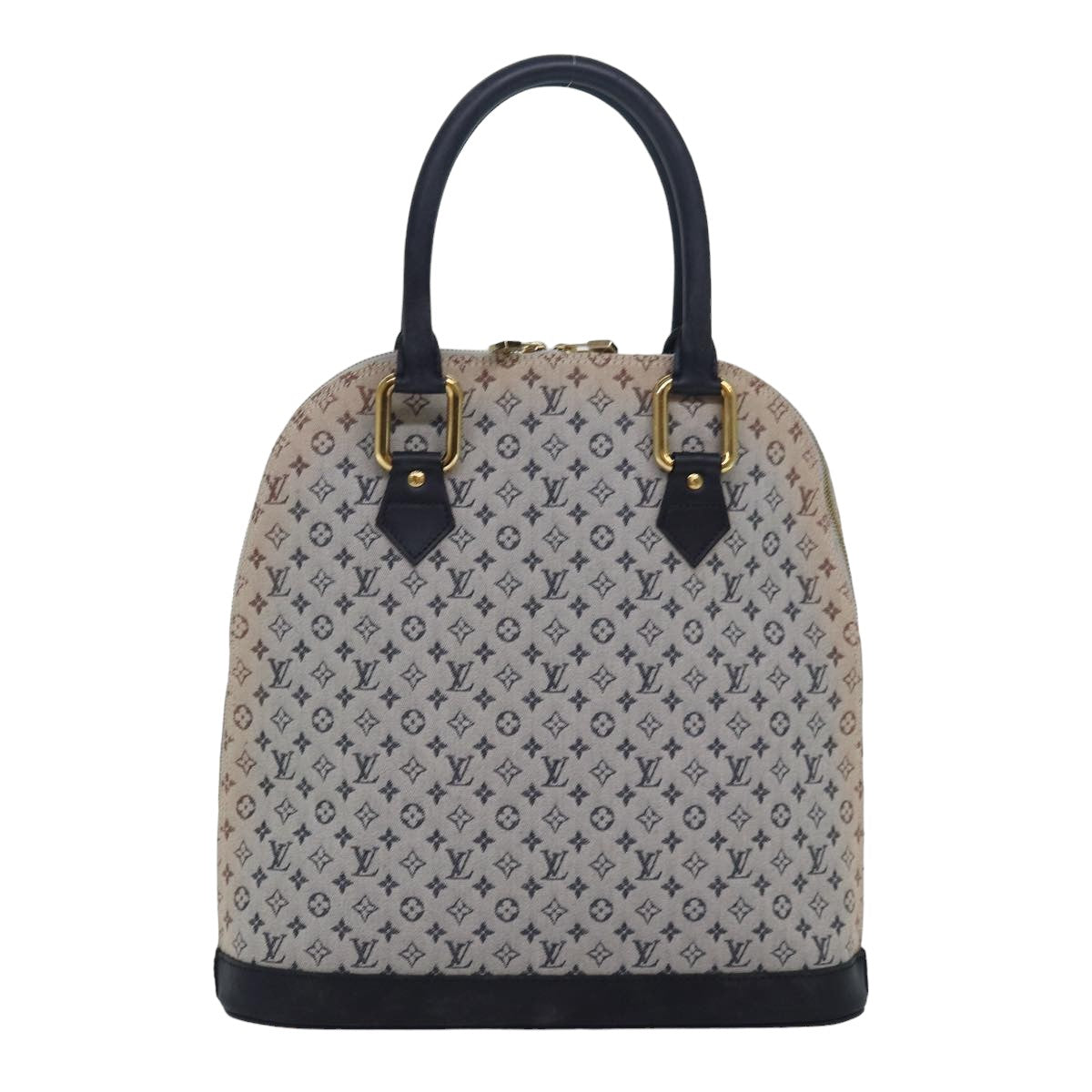 Louis Vuitton Alma Blue Canvas Handbag 