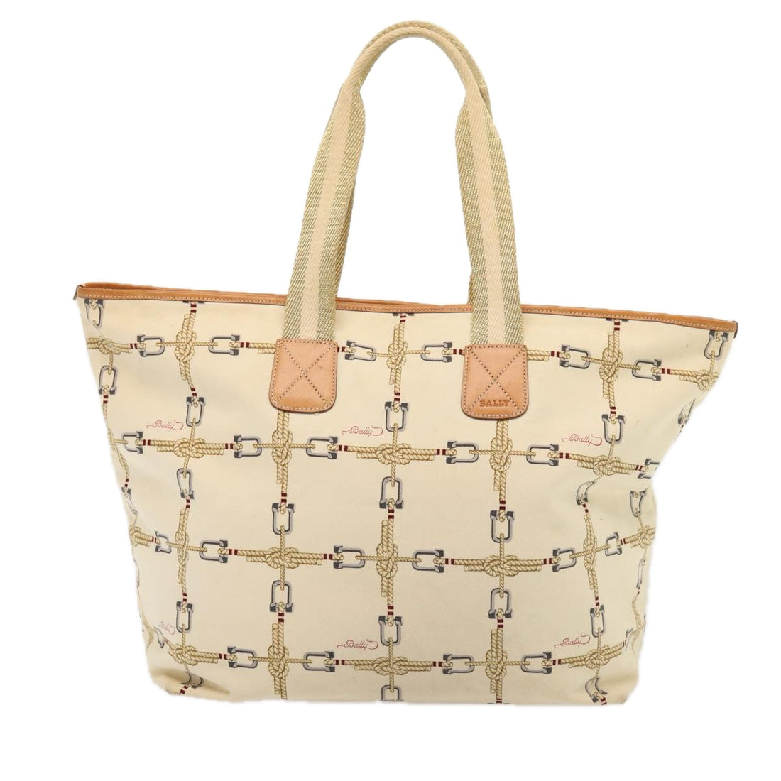 Bally White Canvas Tote Bag