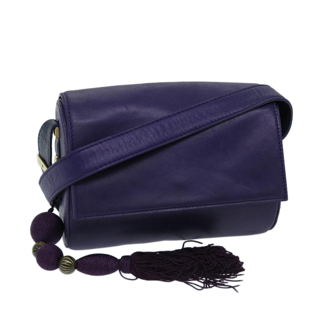 Versace Purple Leather Shoulder Bag