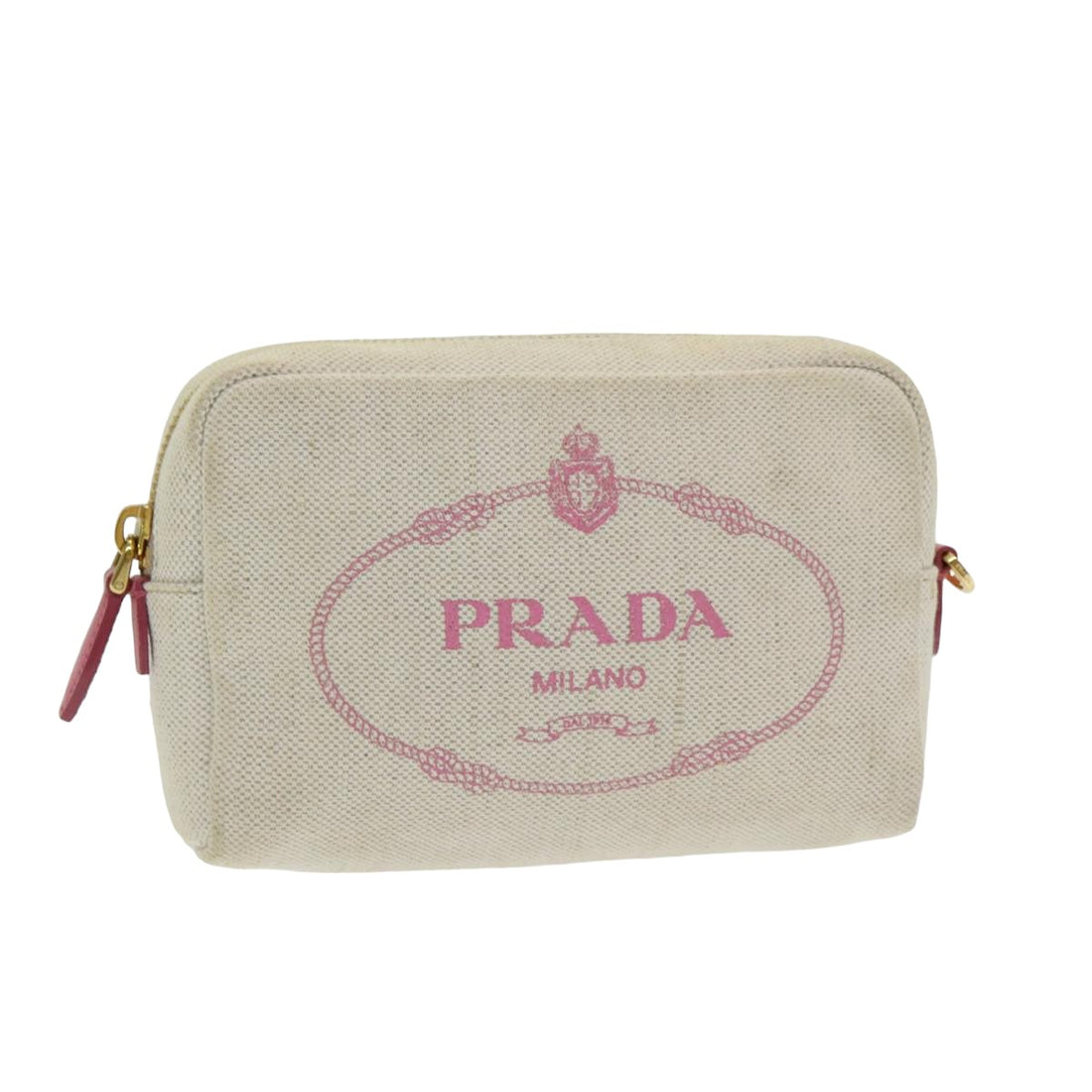 Prada Beige Canvas Wallet 