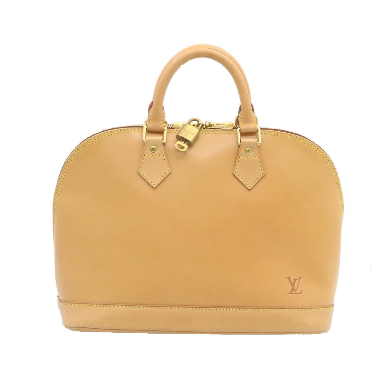 Louis Vuitton Alma Beige Leather Handbag 