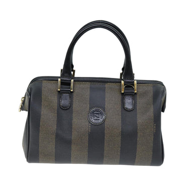 Fendi Pequin Brown Canvas Handbag 