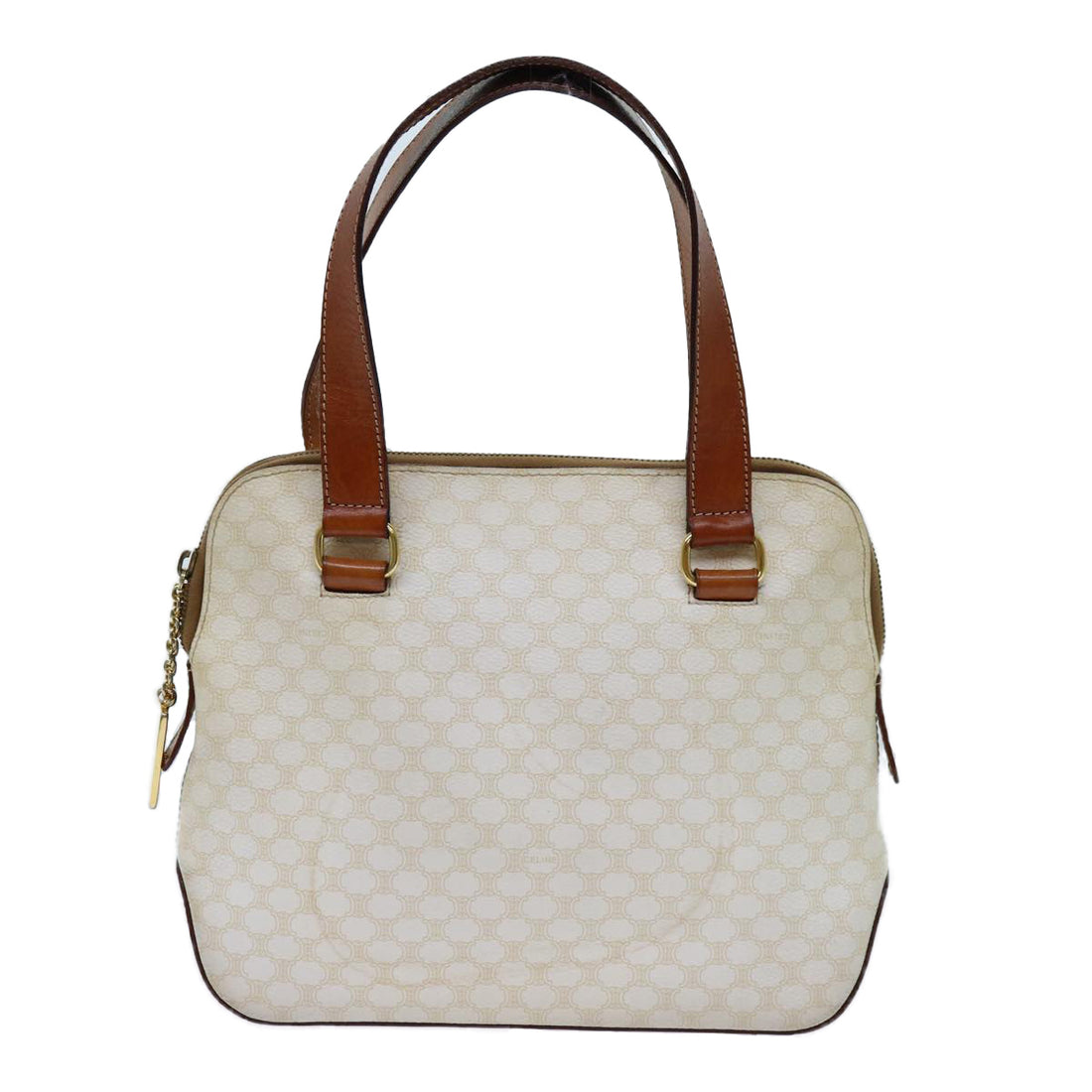 Céline Macadam White Canvas Handbag 