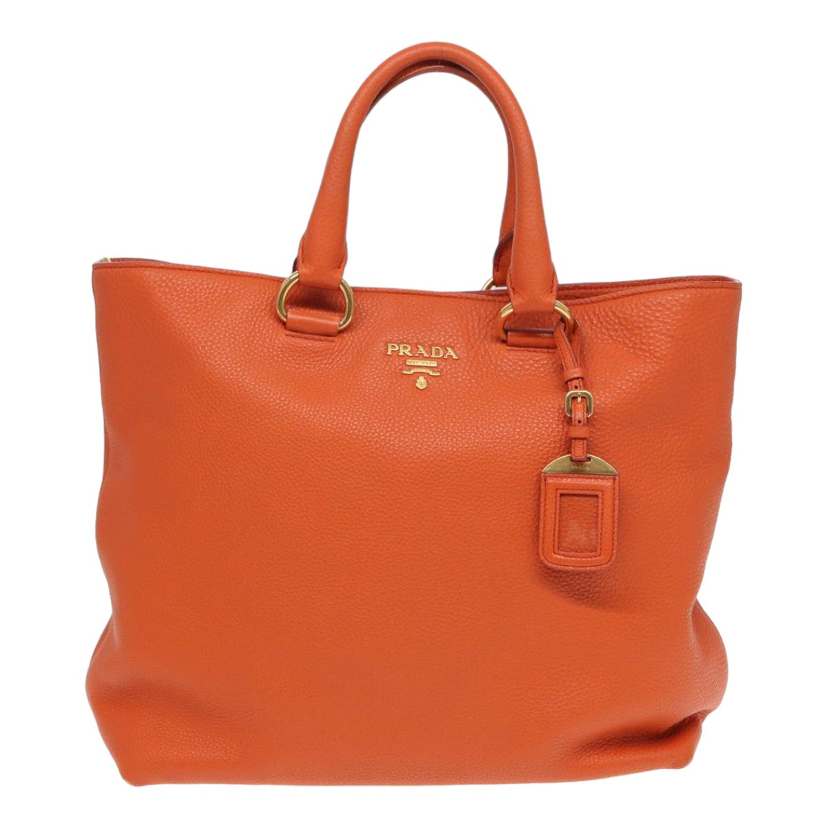 Prada Shopping Orange Leather Handbag 