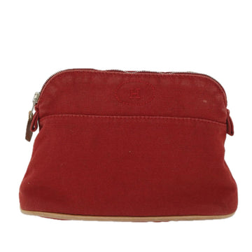 Hermès Bolide Red Canvas Clutch Bag