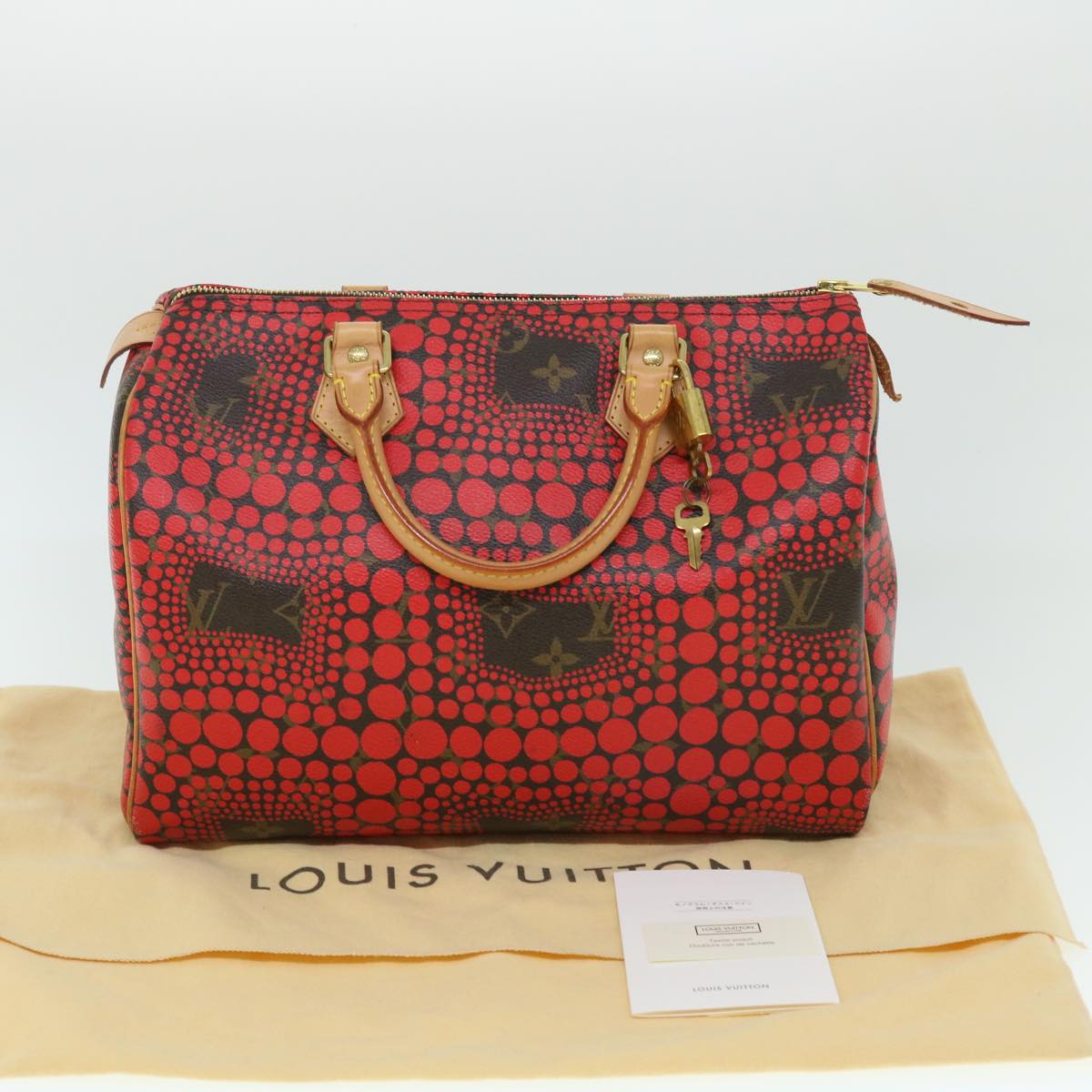 Louis Vuitton Speedy 30 Red Canvas Handbag 