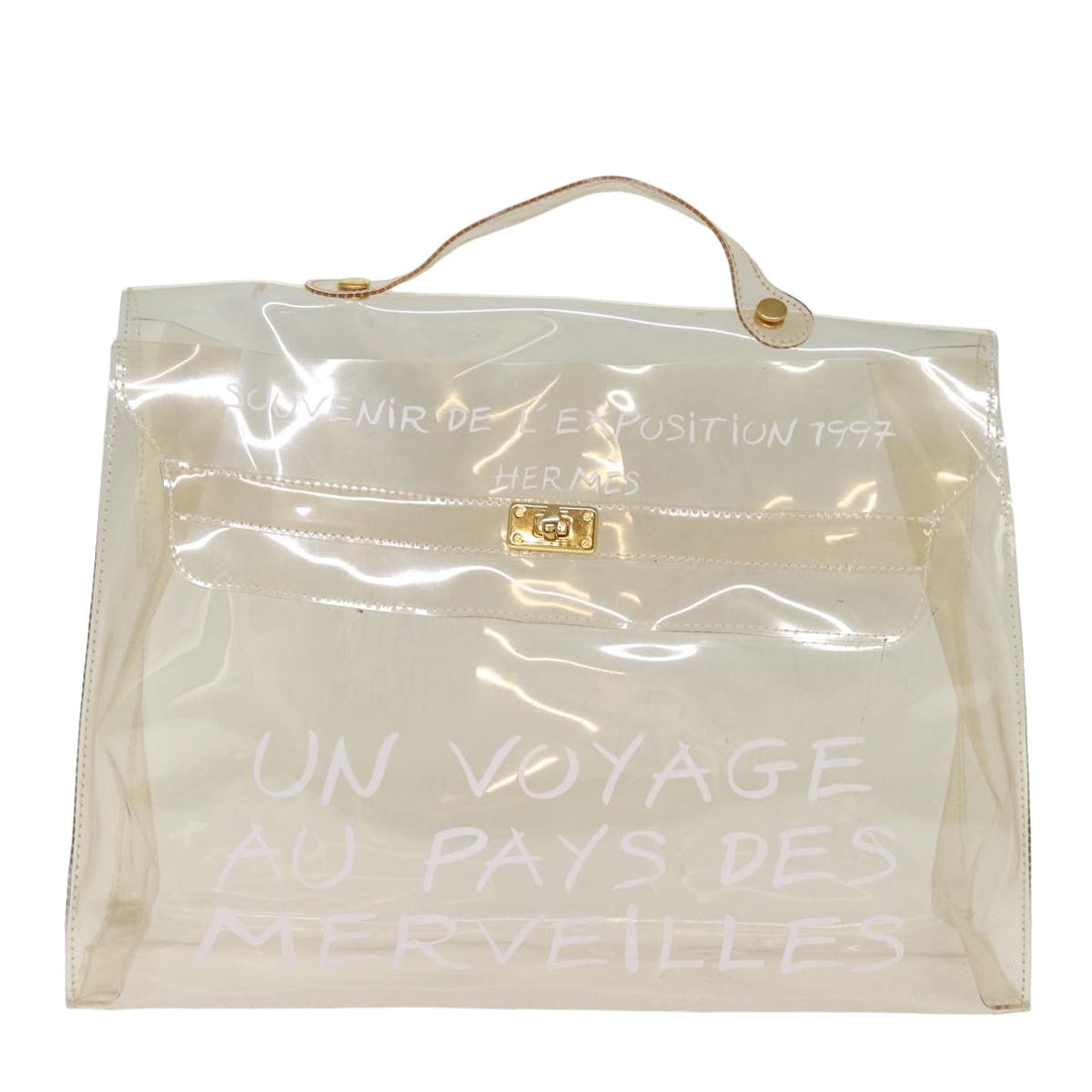 Hermès Kelly 40 Transparent Vinyl Handbag 