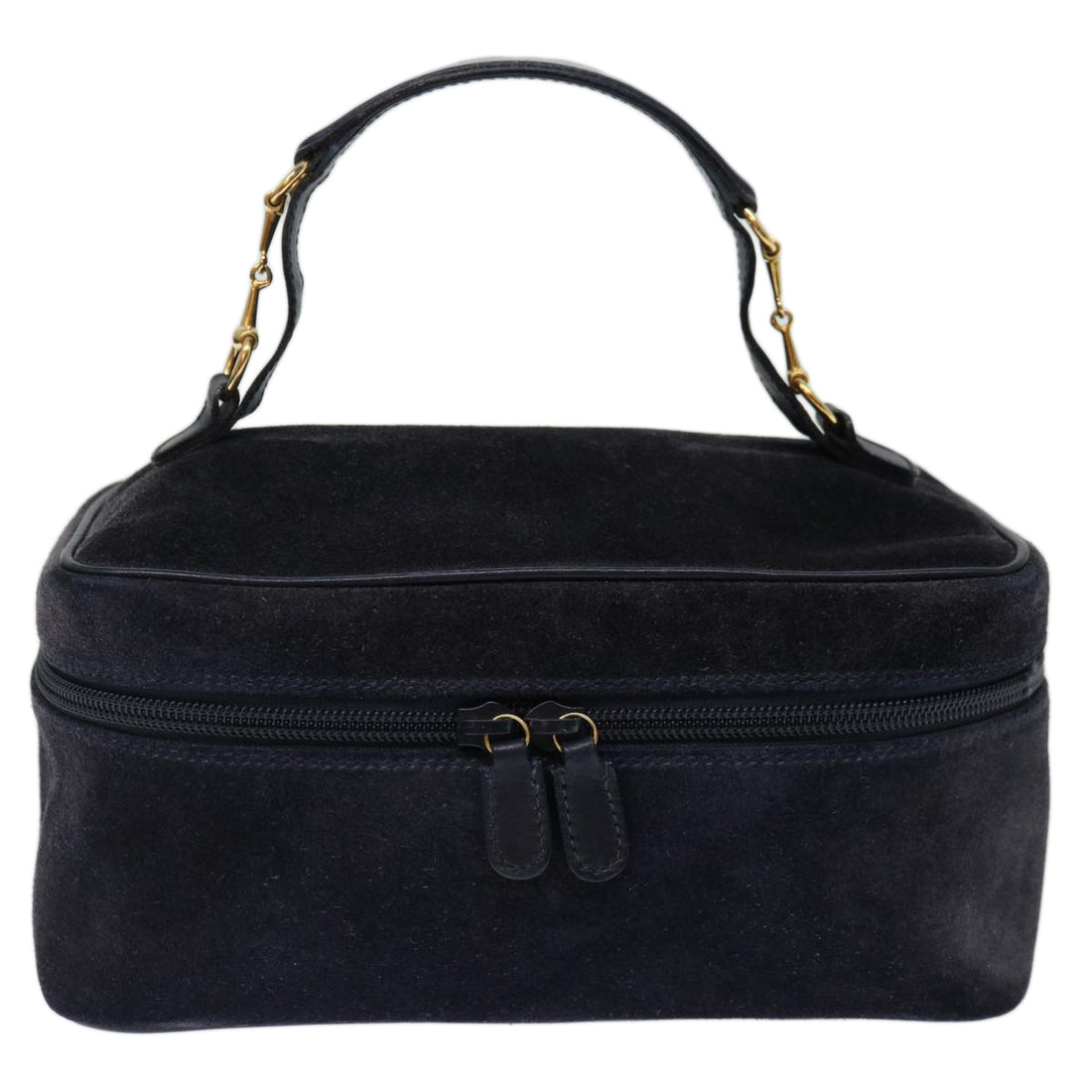 Gucci Vanity Navy Suede Handbag 