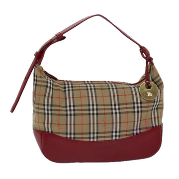 Burberry Nova Check Red Canvas Shoulder Bag