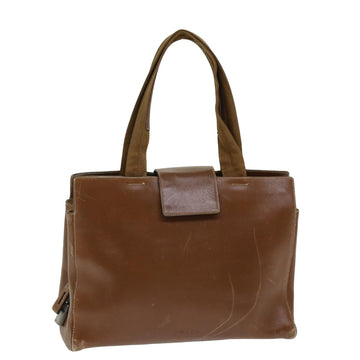 Prada Cabas Brown Leather Handbag 