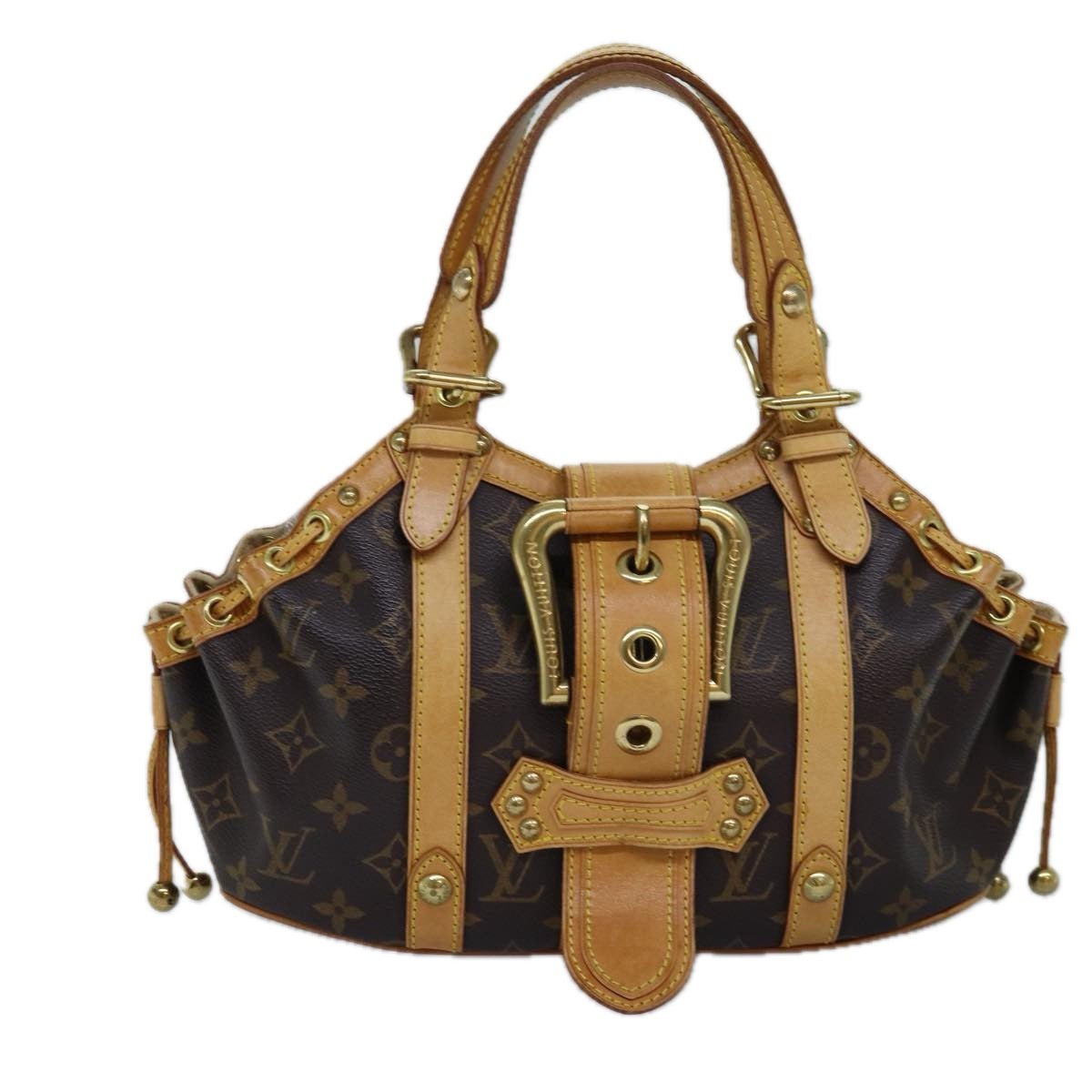 Louis Vuitton Theda Brown Canvas Handbag 