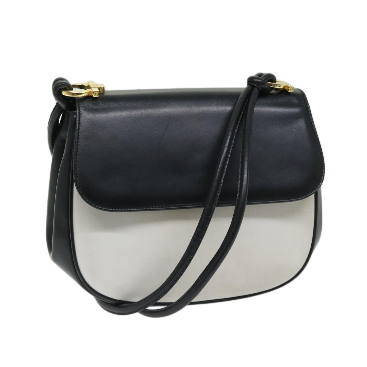 Salvatore Ferragamo Vara White Leather Shoulder Bag