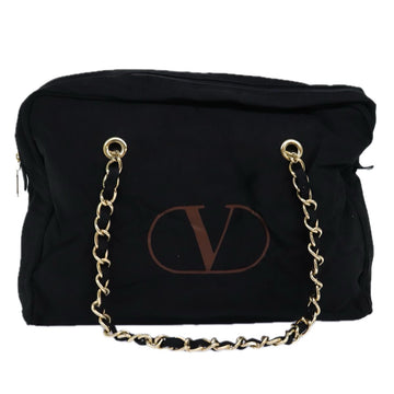 Valentino Garavani V logo Black Canvas Tote Bag