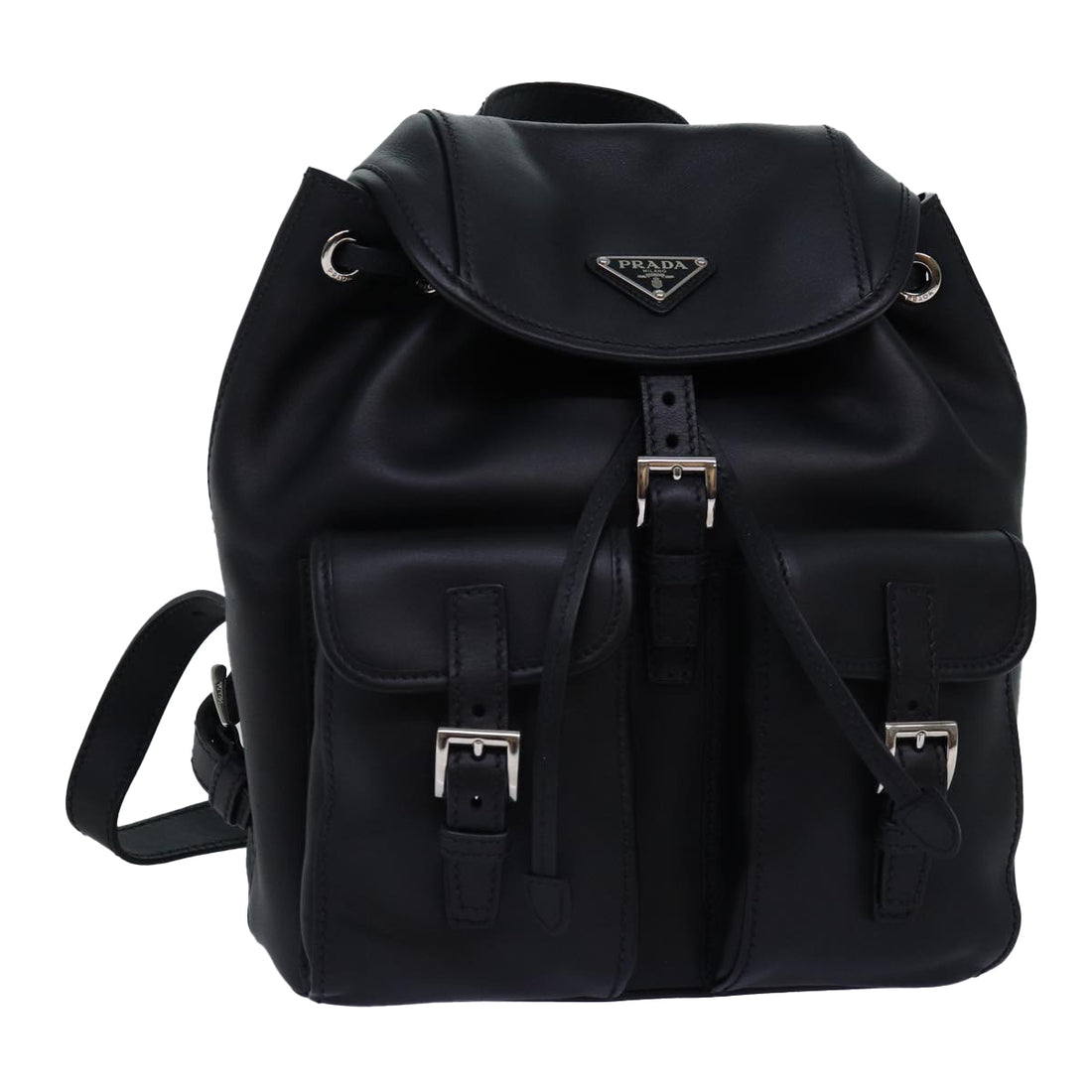 Prada Black Leather Backpack Bag