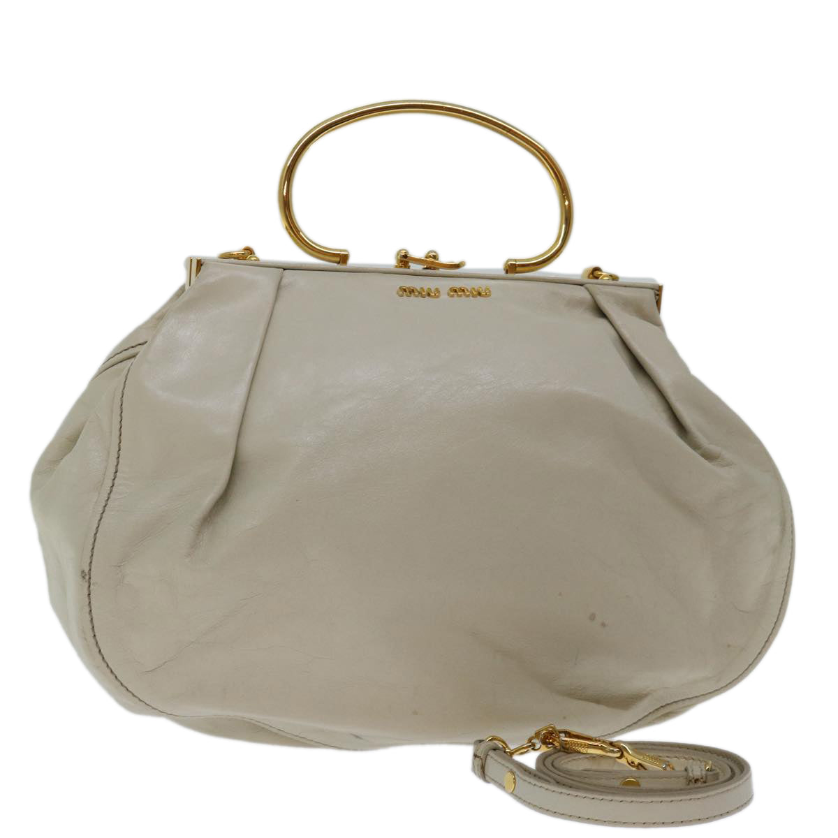 Miu Miu White Leather Handbag 