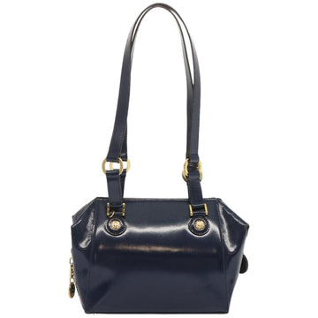 Versace Gianni Blue Patent Leather Shoulder Bag