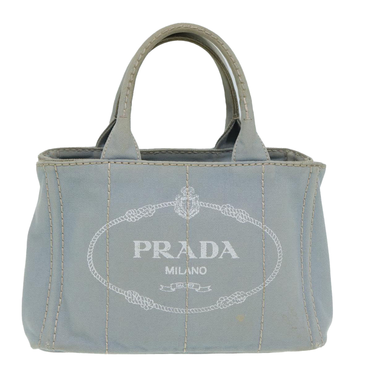 Prada Canapa Blue Canvas Handbag 