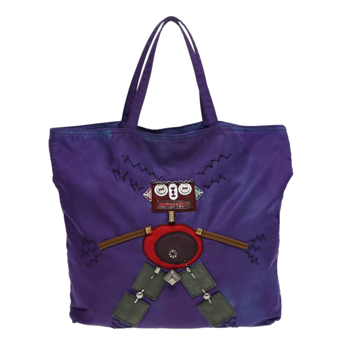 Prada Robot Purple Synthetic Tote Bag