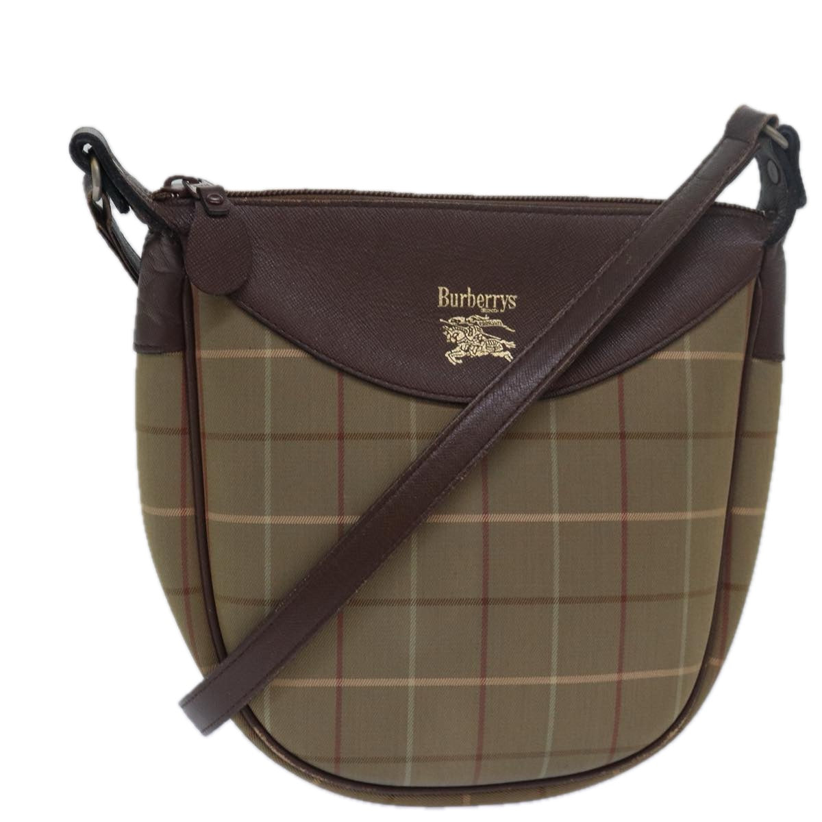 Burberry Vintage Check Beige Canvas Shoulder Bag