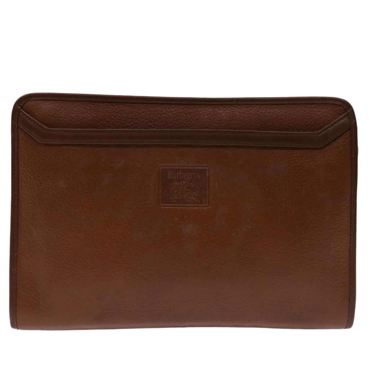 Burberry Grainy Brown Leather Clutch Bag