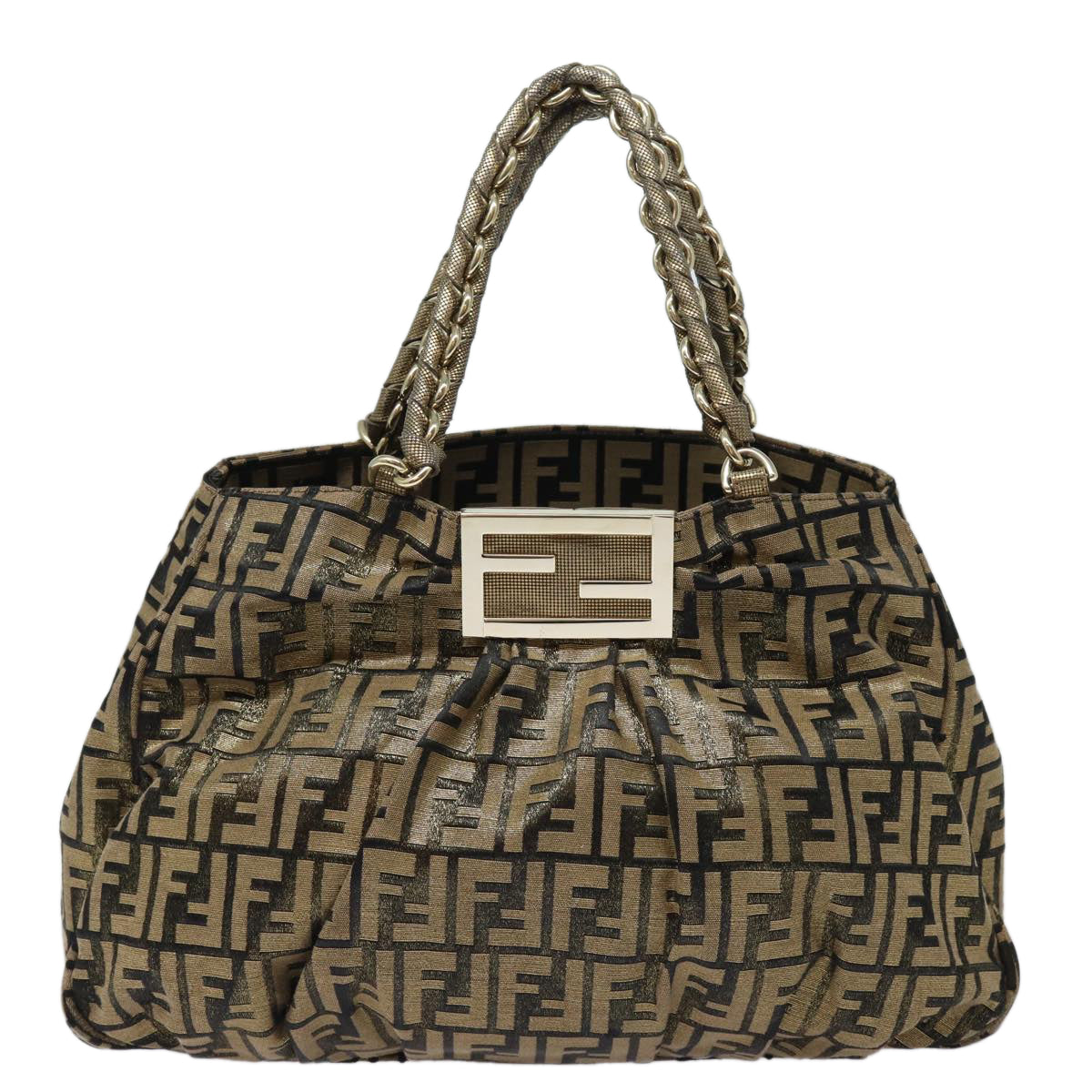 Fendi Zucca Gold Canvas Handbag 