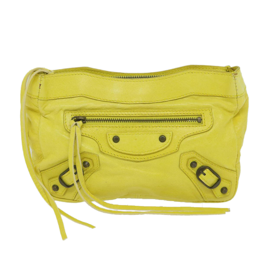 Balenciaga - Yellow Leather Clutch Bag