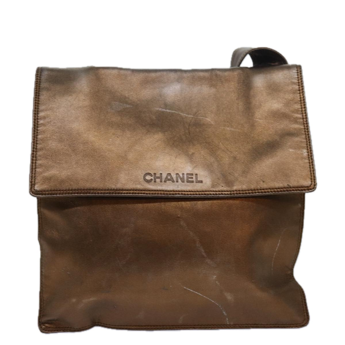 Chanel League Gold Leather Shoulder Bag