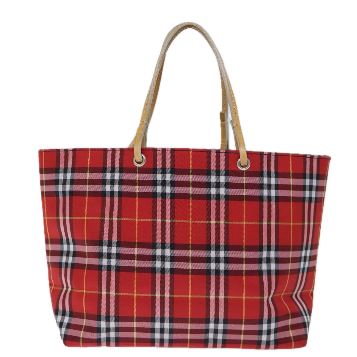 Burberry Nova Check Red Synthetic Tote Bag