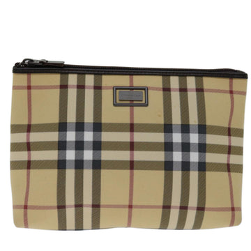 Burberry Nova Check Beige Canvas Clutch Bag