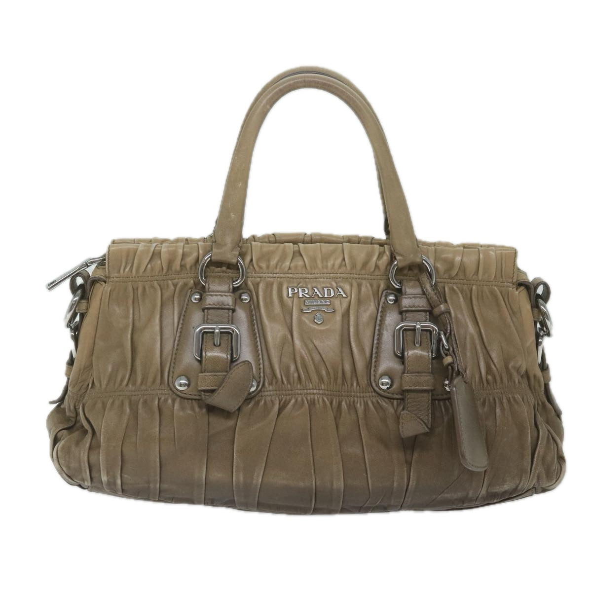 Prada Nappa gauffré Brown Leather Handbag 