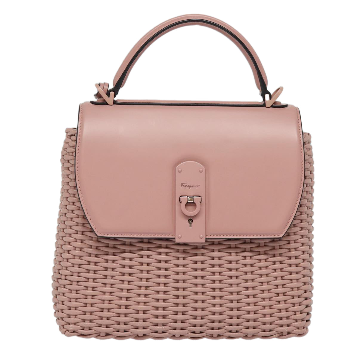 Salvatore Ferragamo Gancini Pink Leather Shoulder Bag