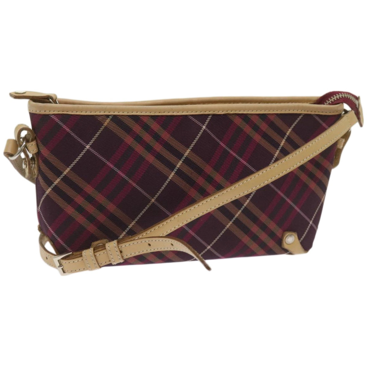 Burberry Nova Check Red Synthetic Shoulder Bag