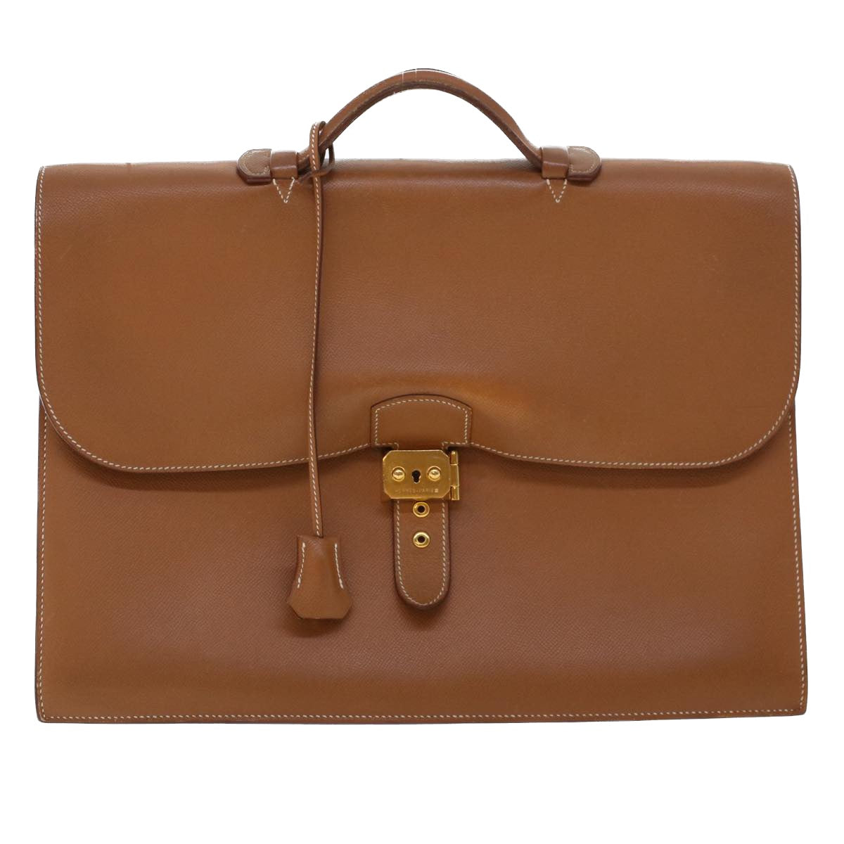 Hermès -- Brown Leather Briefcase Bag