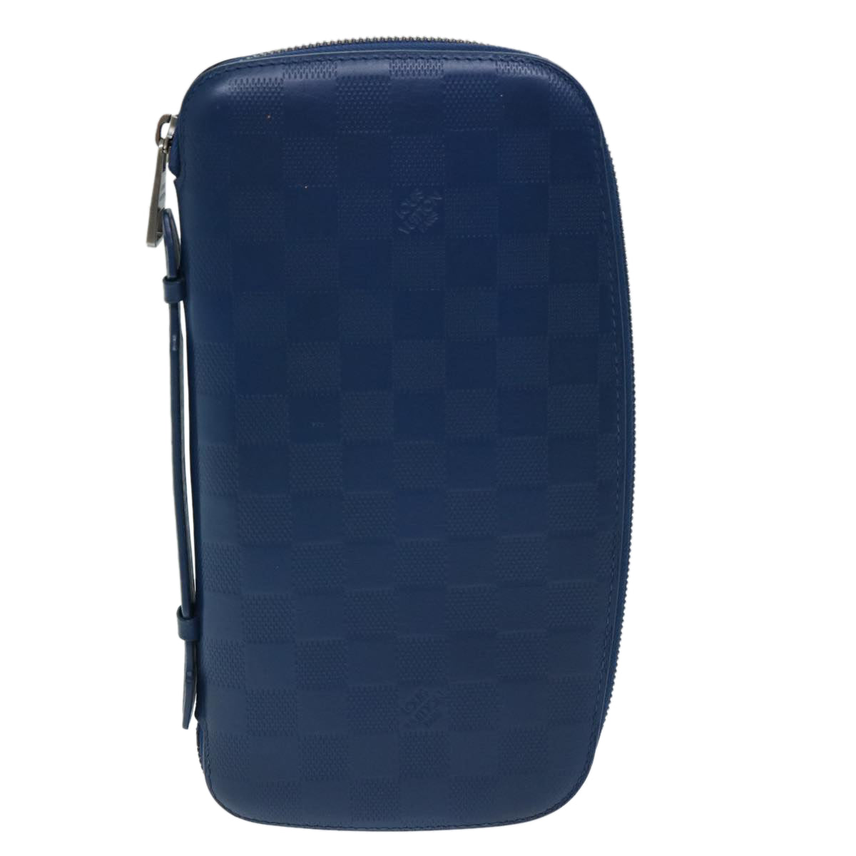 Louis Vuitton Atholl Blue Leather Clutch Bag