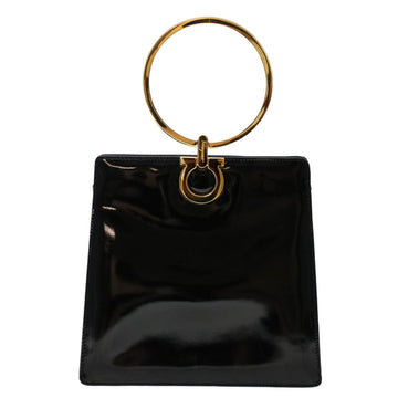 Salvatore Ferragamo Black Patent Leather Handbag 