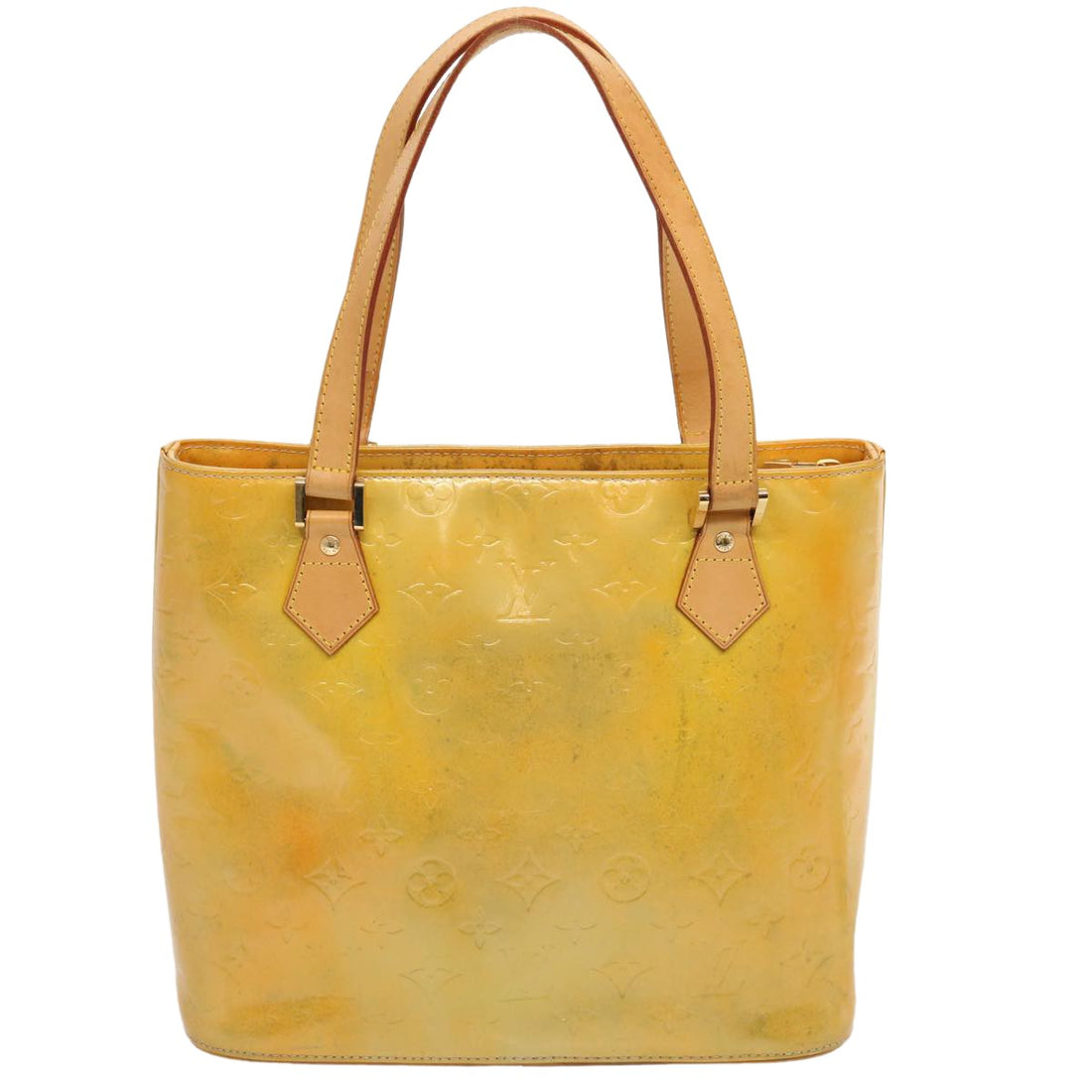 Louis Vuitton Houston Yellow Patent Leather Tote Bag