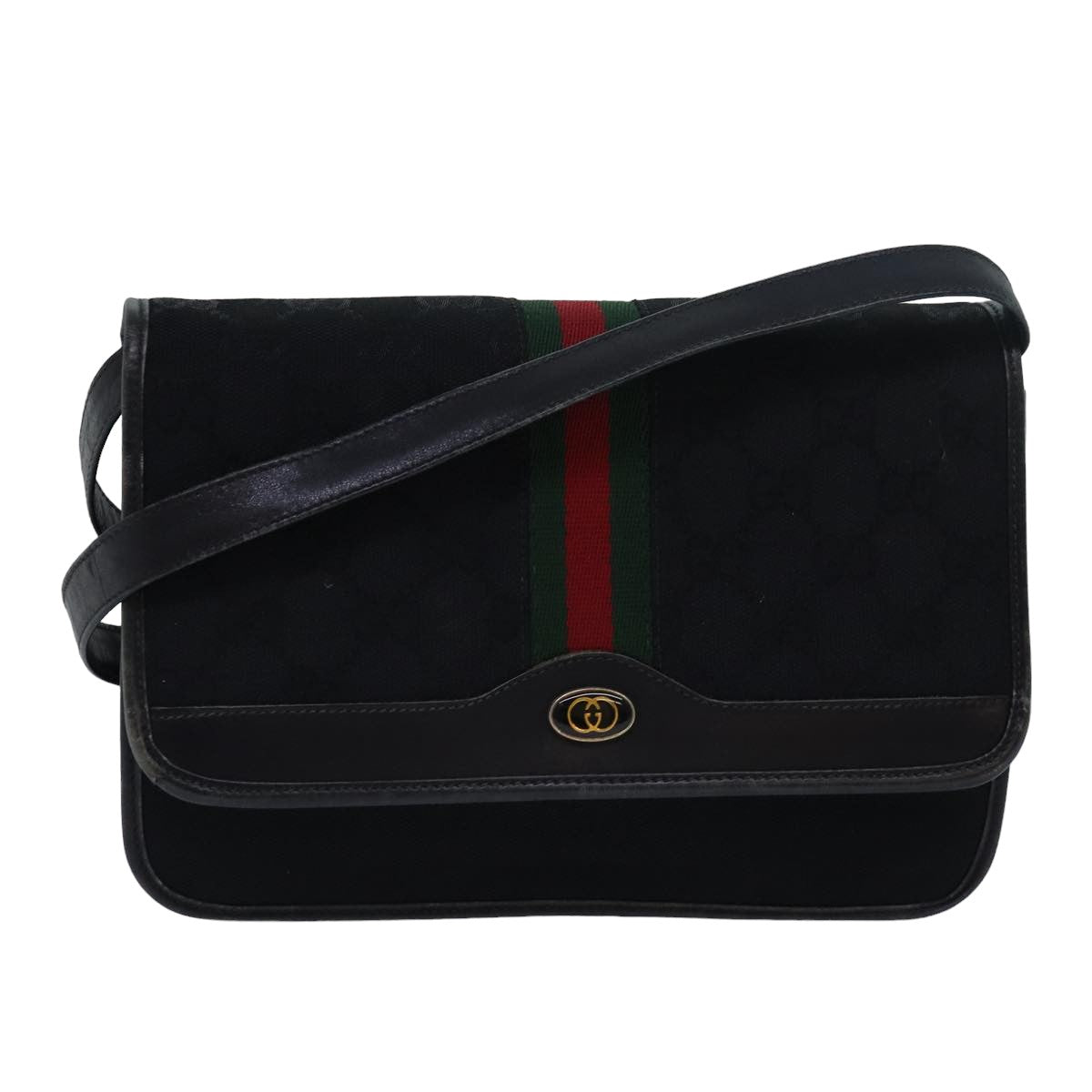 Gucci Ophidia Black Canvas Shoulder Bag