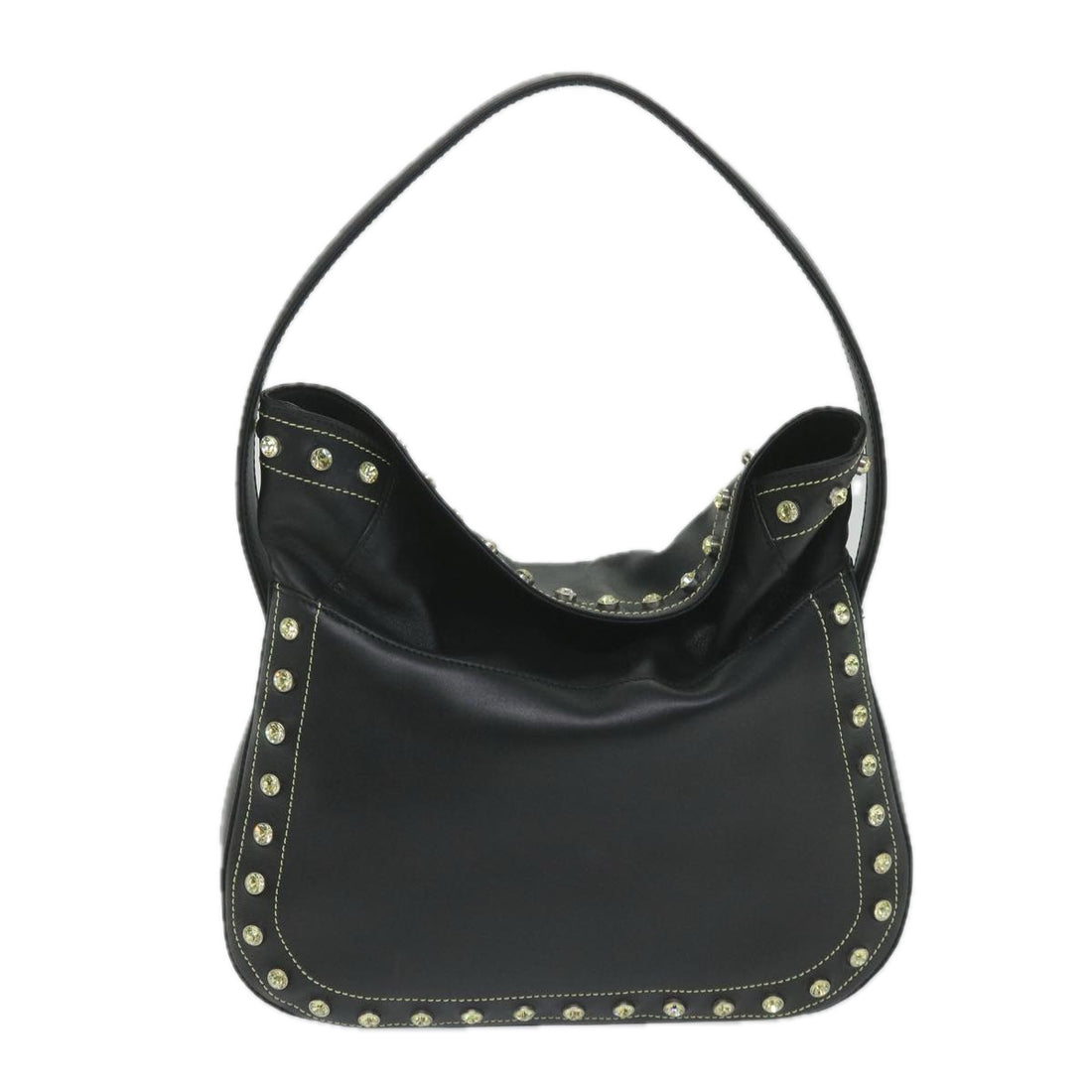 Versace Black Leather Shoulder Bag