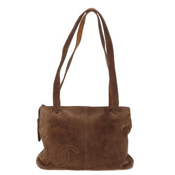 Chanel Logo CC Brown Suede Tote Bag