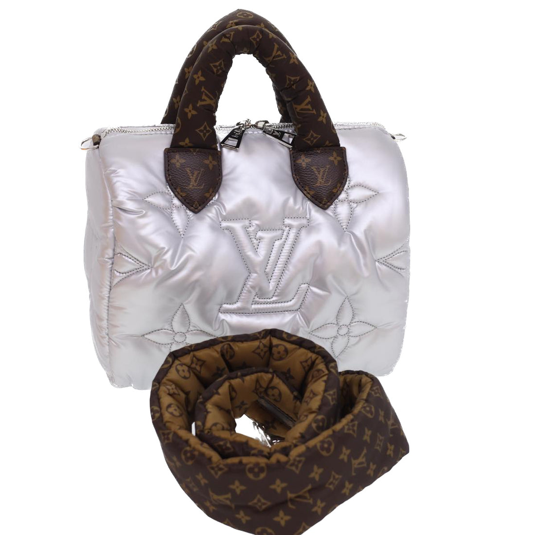 Louis Vuitton Speedy bandoulière 25 Silver Synthetic Shoulder Bag