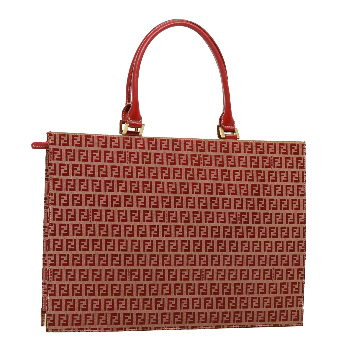 Fendi Zucchino Red Canvas Handbag 