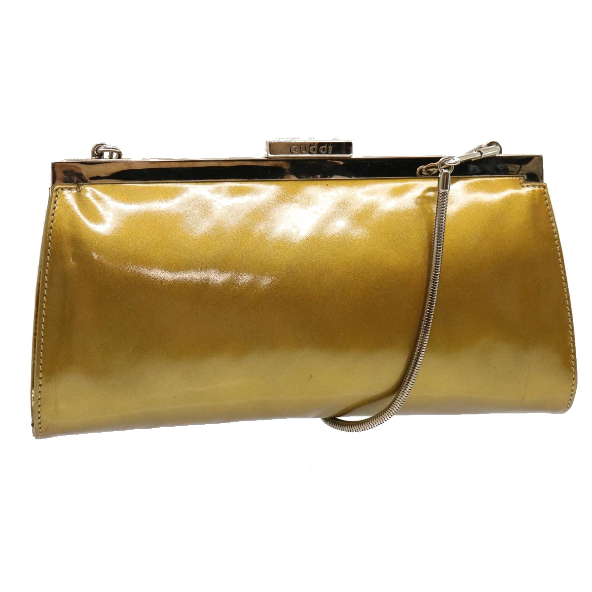 Gucci Gold Patent Leather Shoulder Bag