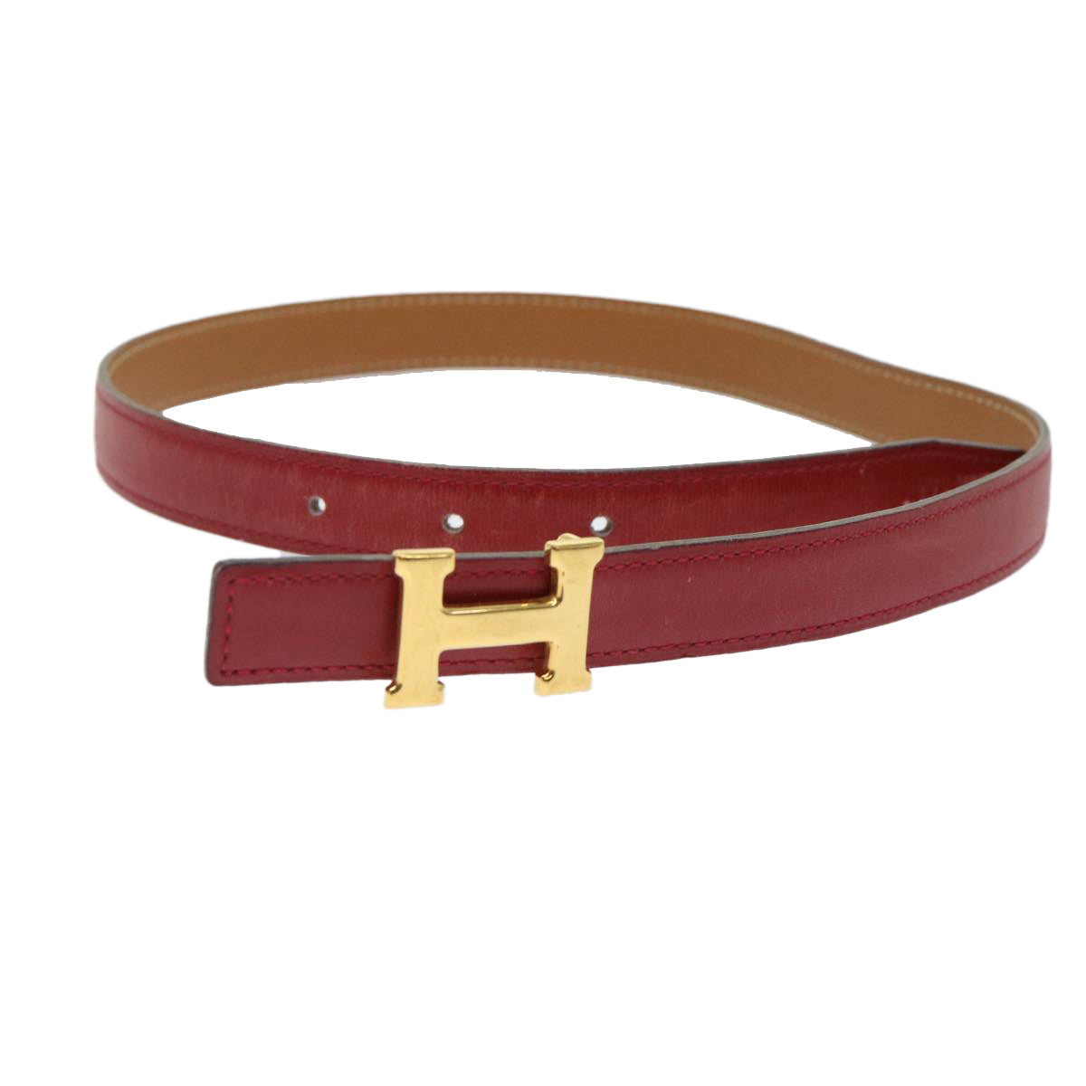 Hermès H Red Leather Belt 