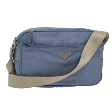 Prada Tessuto Blue Leather Shoulder Bag