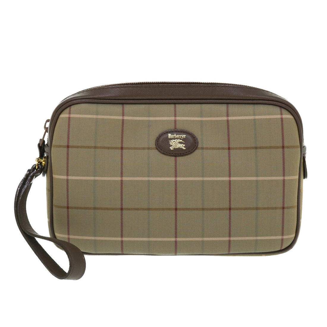 Burberry Brown Canvas Clutch Bag