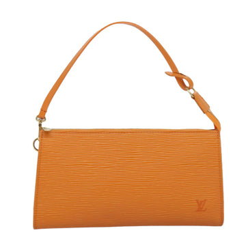 Louis Vuitton Pochette Accessoire Orange Leather Clutch Bag