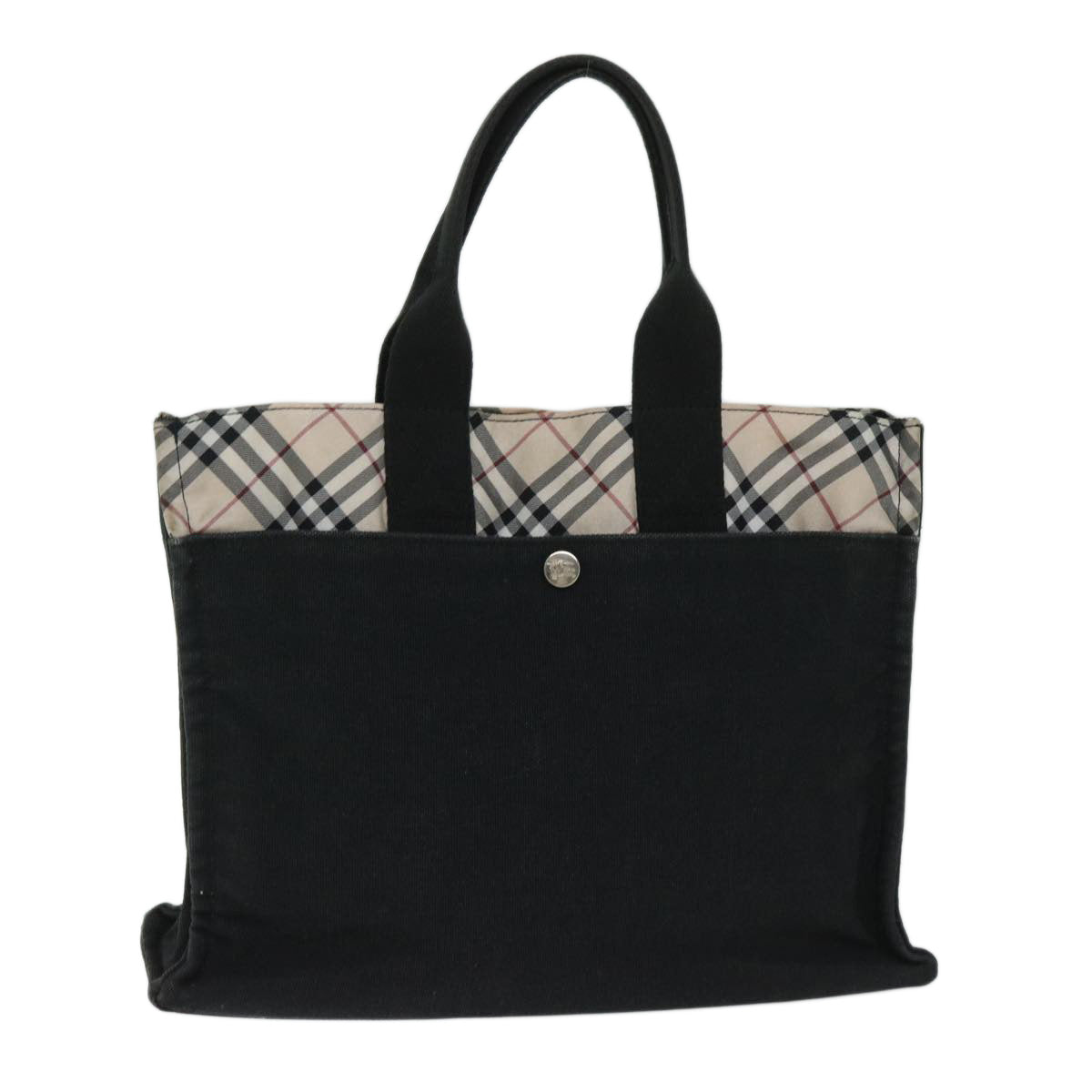 Burberry Nova Check Black Canvas Handbag 