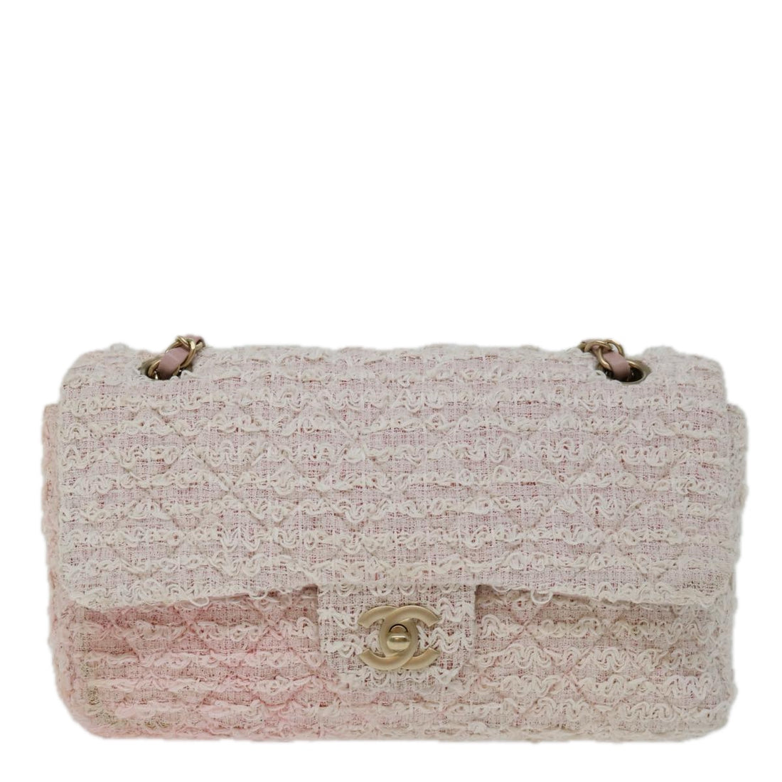 Chanel Timeless Pink Tweed Shoulder Bag